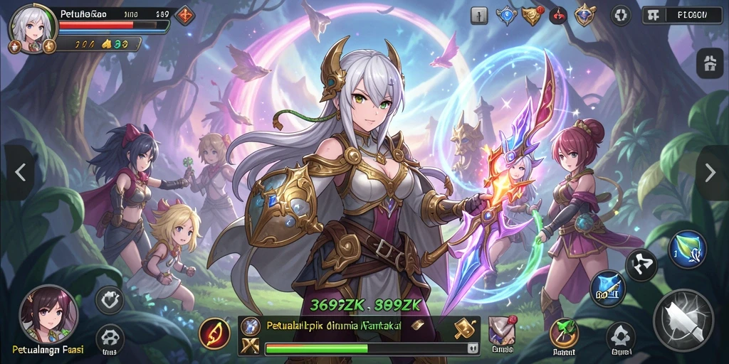 Tangkapan layar gameplay <strong>369ZK</strong> memperlihatkan aksi pertarungan karakter Anime.