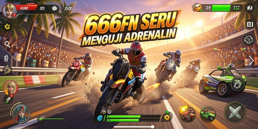 Tangkapan layar gameplay balapan yang mendebarkan di 666FF.