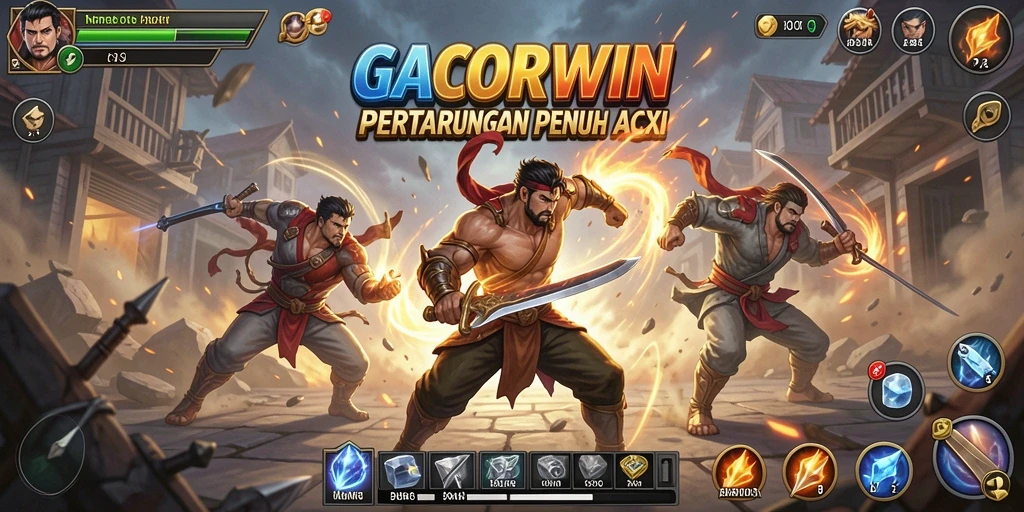 Tampilan aksi bertarung seru di GACORWIN yang memikat.