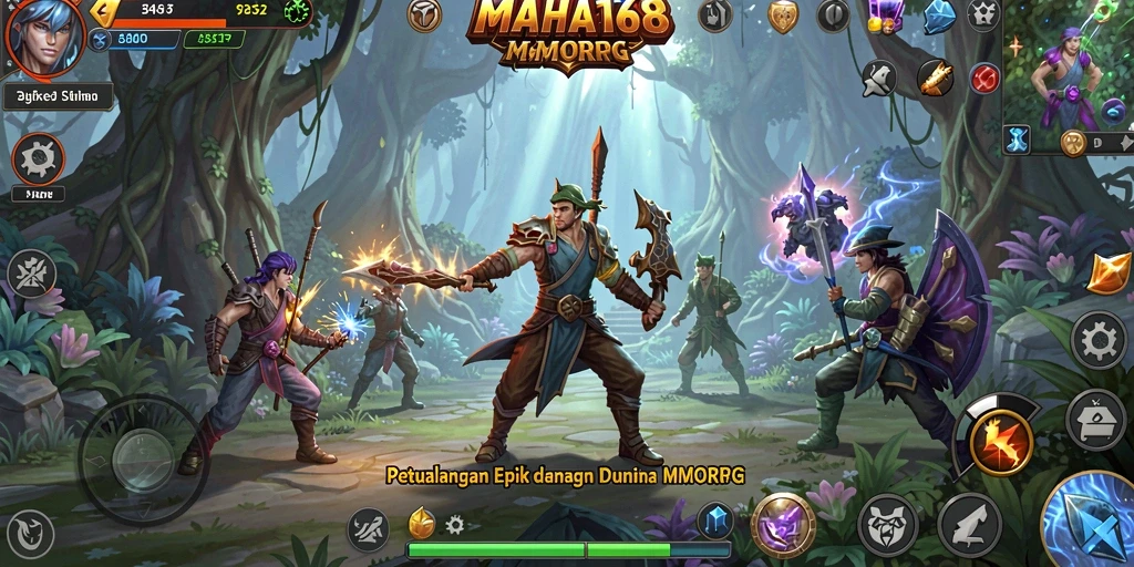 Tampilan gameplay epik dan menakjubkan di dunia fantasi MAHA168.