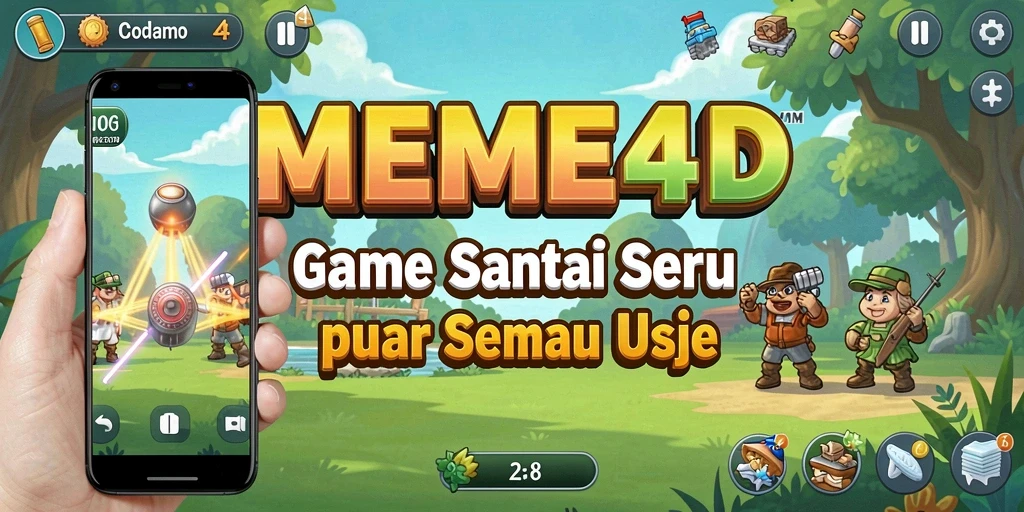 Screenshot gameplay MEME4D yang menunjukkan beragam meme lucu.