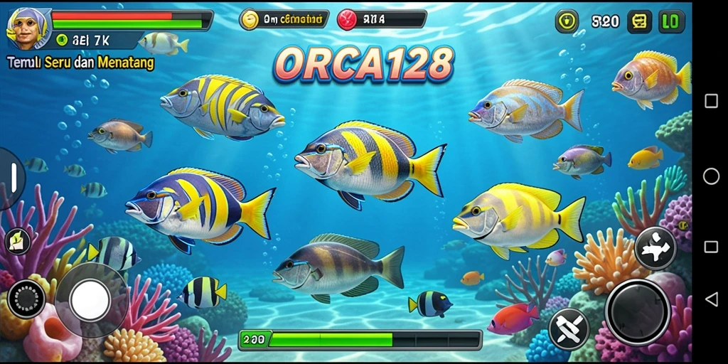Tampilan gameplay Tembak Ikan yang seru di ORCA128.