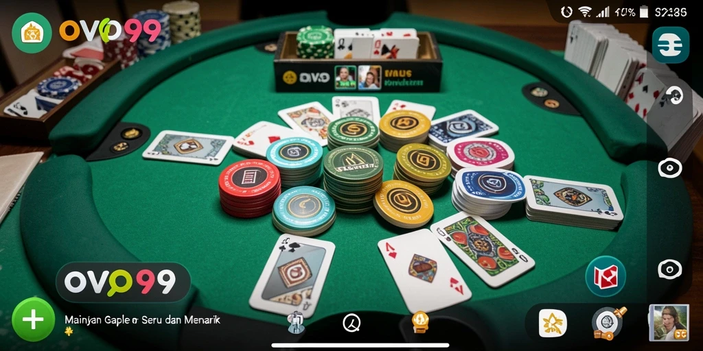 Tampilan gameplay Gaple yang mendebarkan di OVO99.