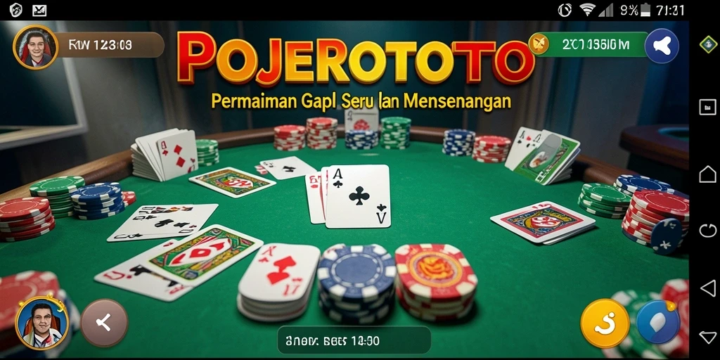 Gameplay seru Gaple di POJEROTOTO dengan berbagai mode.