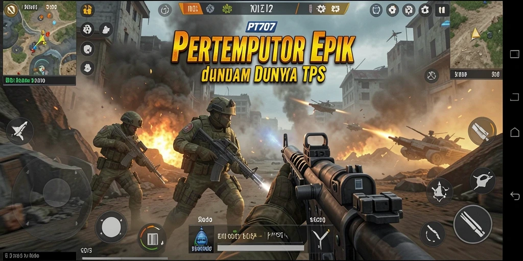 Tangkapan layar gameplay PT707 dengan aksi pertempuran menarik.