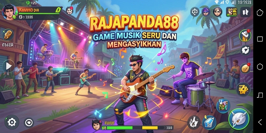 Tampilan gameplay RAJAPANDA88 yang penuh warna dan menarik.