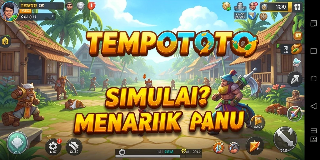 Tampilan gameplay menarik dari TEMPOTOTO dengan grafik yang memukau.