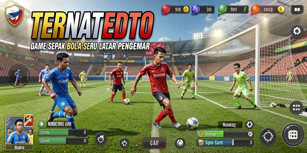 Menampilkan gameplay TERNATETOTO dengan aksi sepak bola yang mendebarkan.