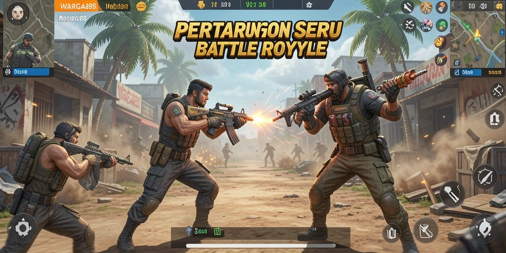 Gameplay seru dalam pertarungan Battle Royale WARGA88.